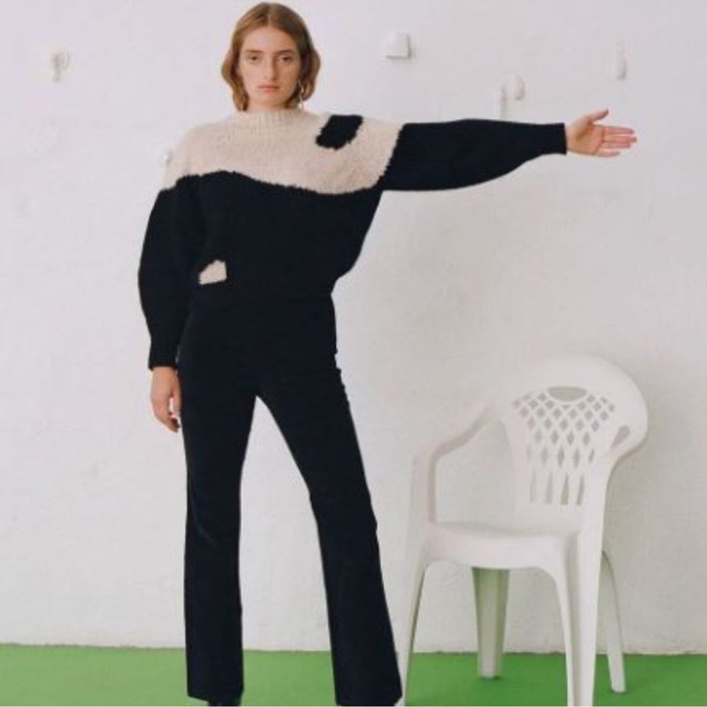 Paloma Wool Black and Cream Sweater